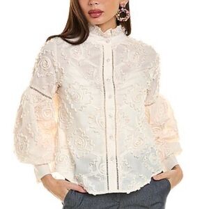 Garcia Floral Ribbon Blouse in Ivory Large